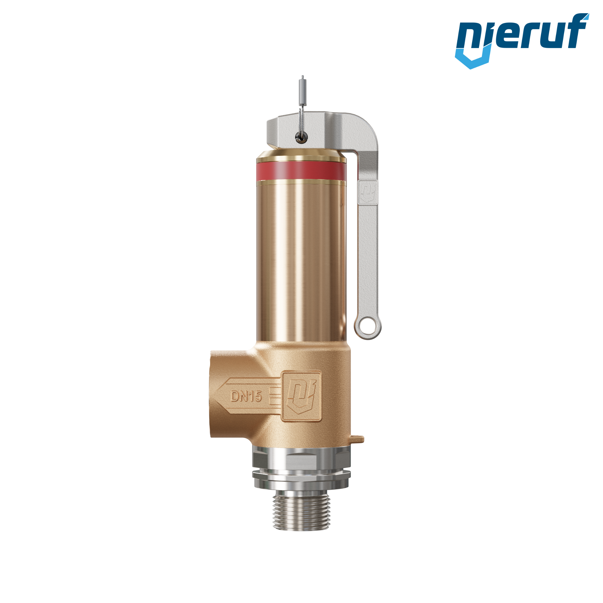 soupape de sûreté cryogénique avec levier DN10 3/8" mâle x 1/2" femelle SV18, accier inoxydable & bronze PTFE