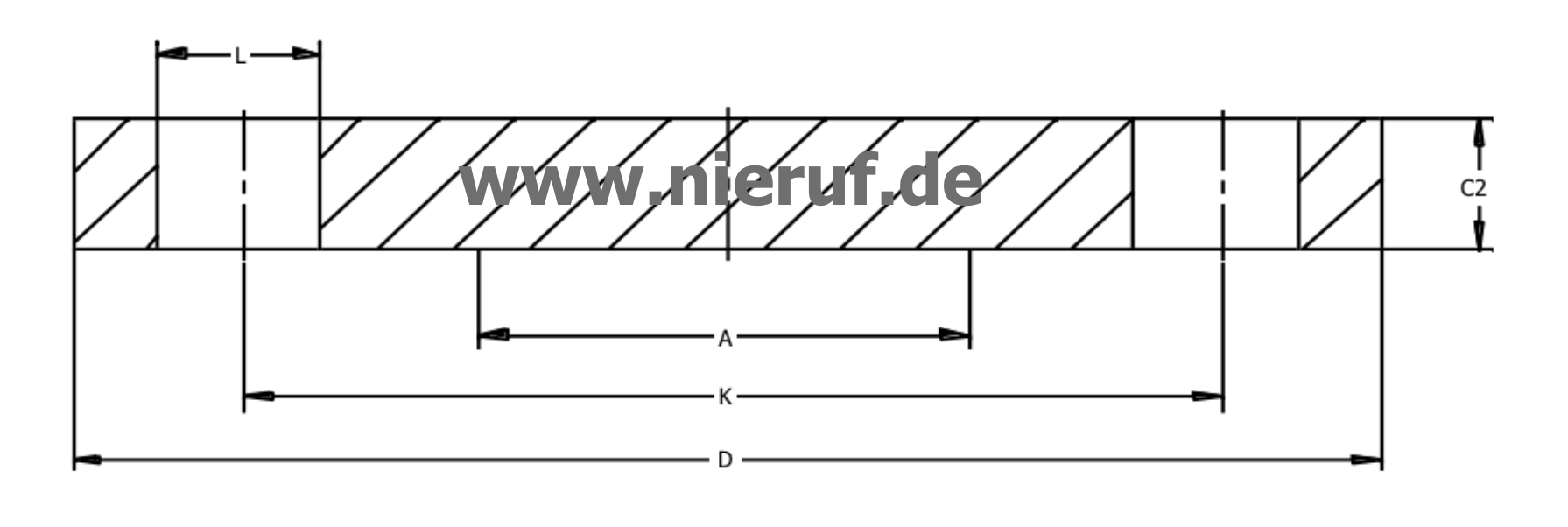 bride pleine DN50 PN10/16 EN1092-1 05 A C22.8 / P250GH brillant