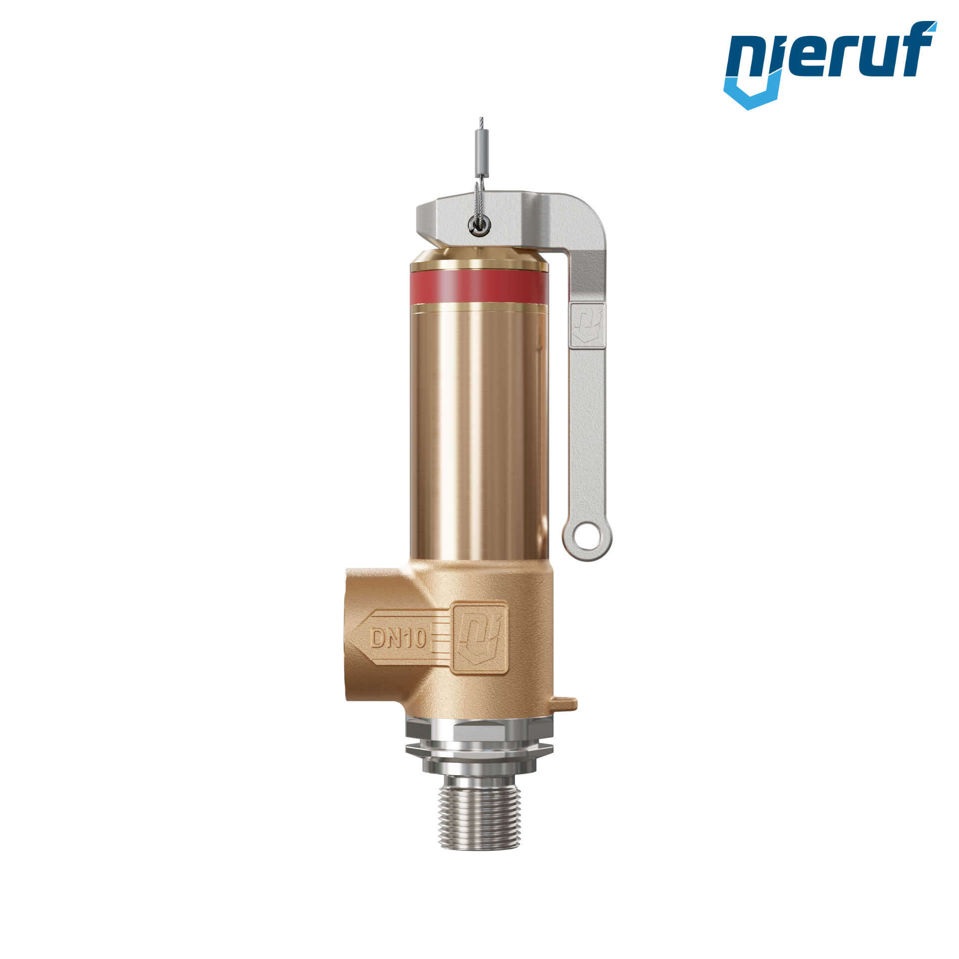 soupape de sûreté cryogénique avec levier DN8 1/4" mâle x 3/8" femelle SV18, accier inoxydable & bronze PTFE