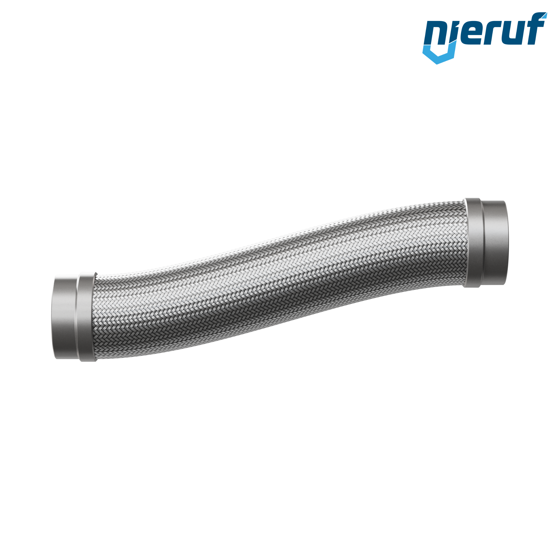 Tuyaux flexible ondulé en acier inoxydable ES01 DN100 - 114.3 mm avec double tressage et embout à souder Longueur 500 mm