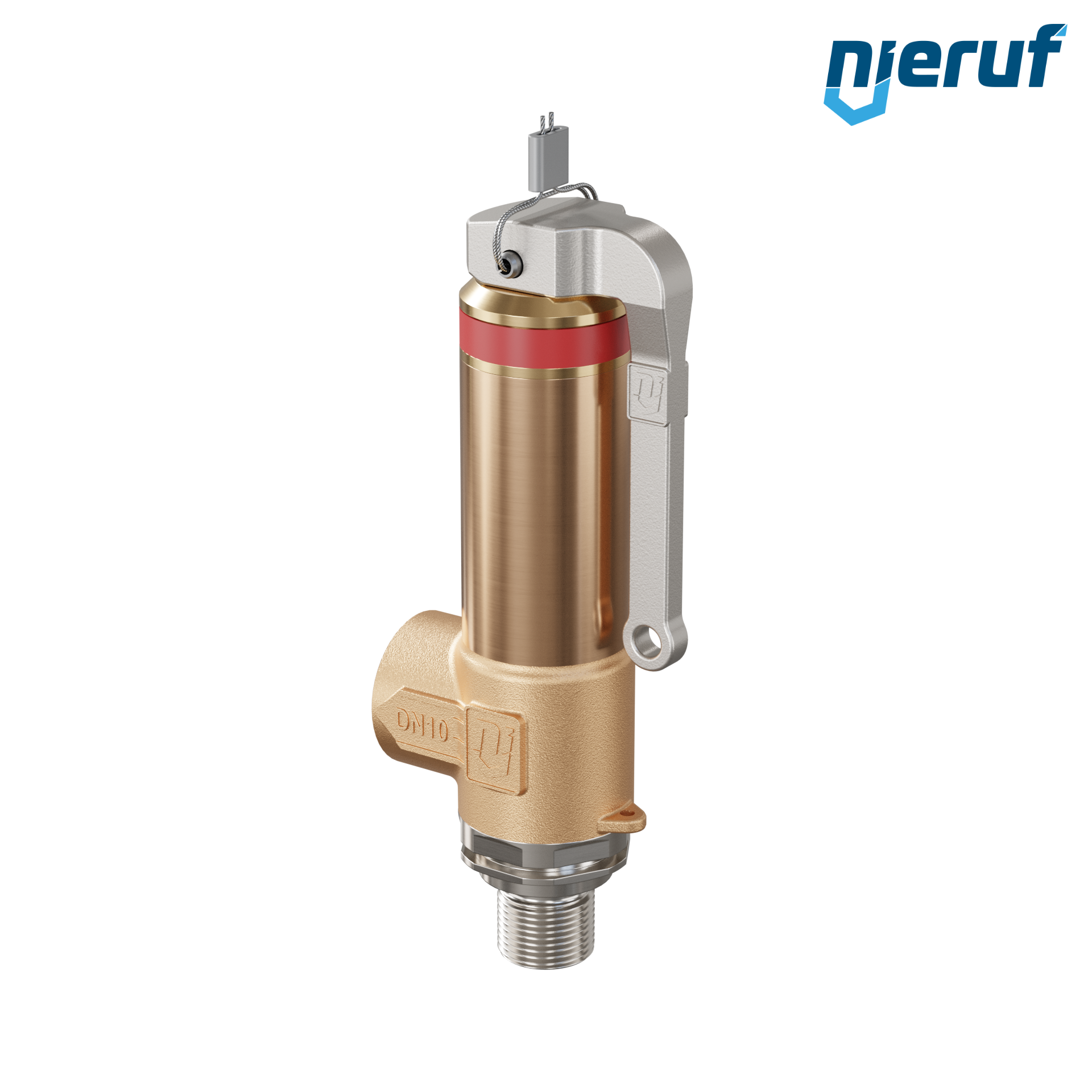 soupape de sûreté cryogénique avec levier DN8 1/4" mâle x 3/8" femelle SV18, accier inoxydable & bronze PTFE