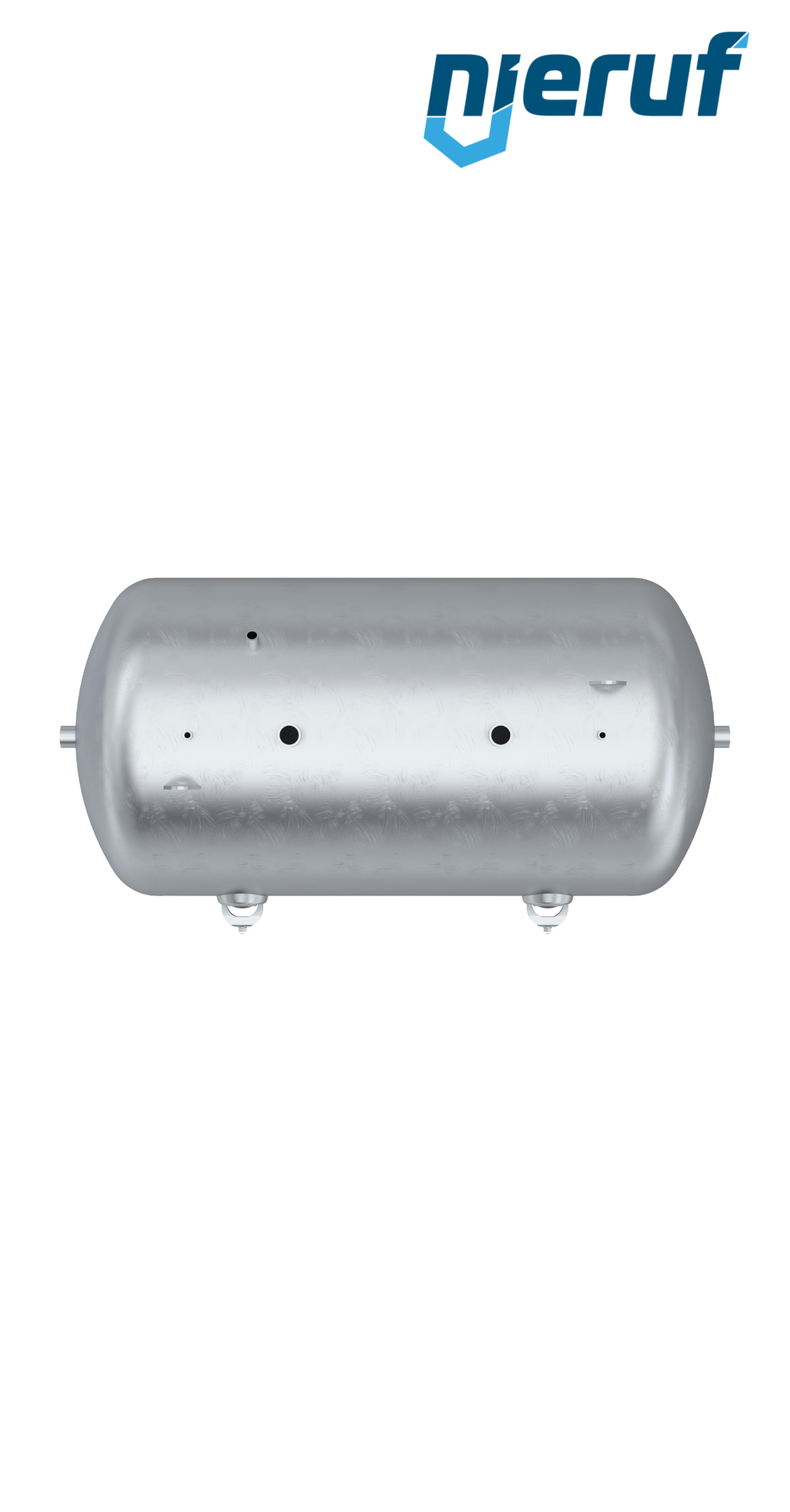 Réservoir sous pression allongé BE01 10000 litres, 0-11 bar, acier galvanisé, diamètre du cadran 2000 mm