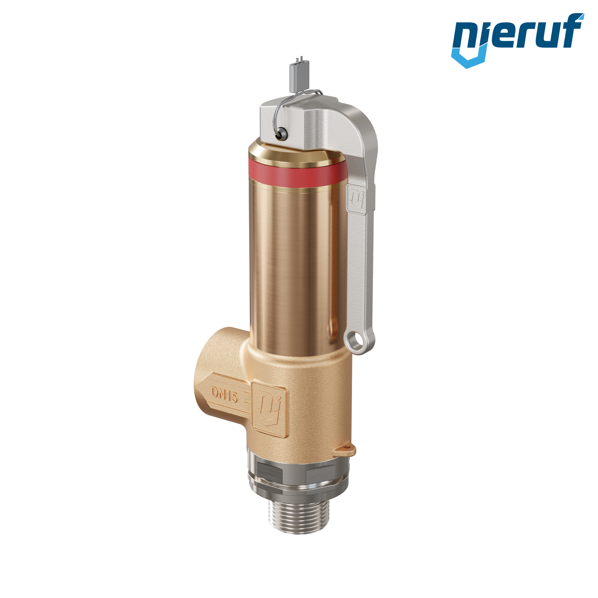 soupape de sûreté cryogénique avec levier DN10 3/8" mâle x 1/2" femelle SV18, accier inoxydable & bronze PTFE