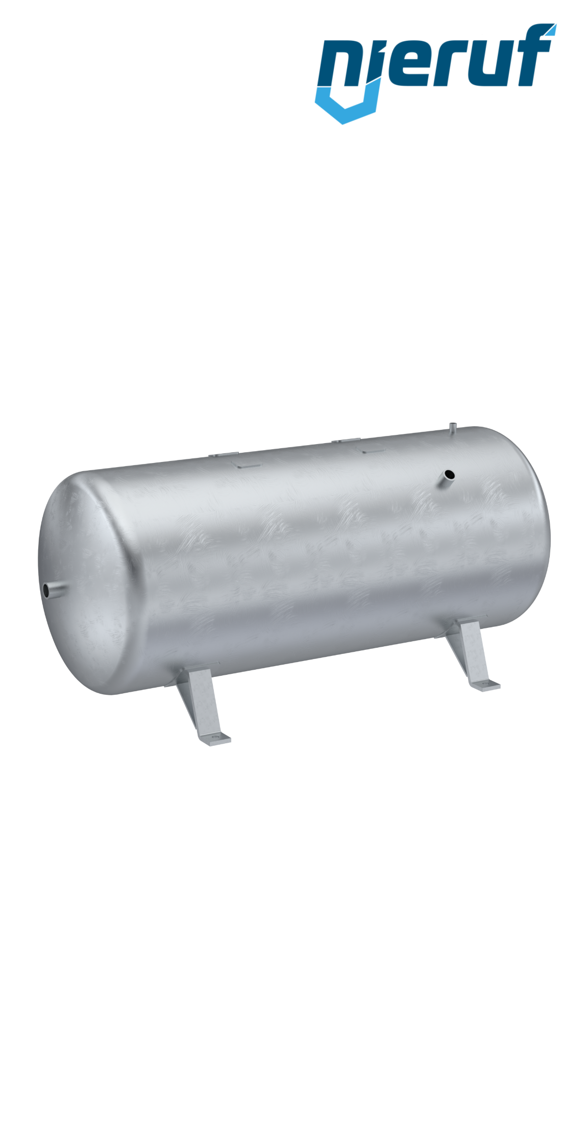 Réservoir haute pression allongé BE02 350 litres, 0-23 bar, acier apprêté