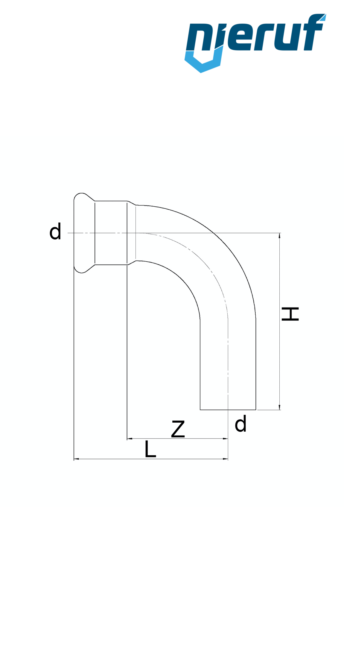 raccord coudé 90° à sertir F x M DN40 - 42,0 mm acier inoxydable