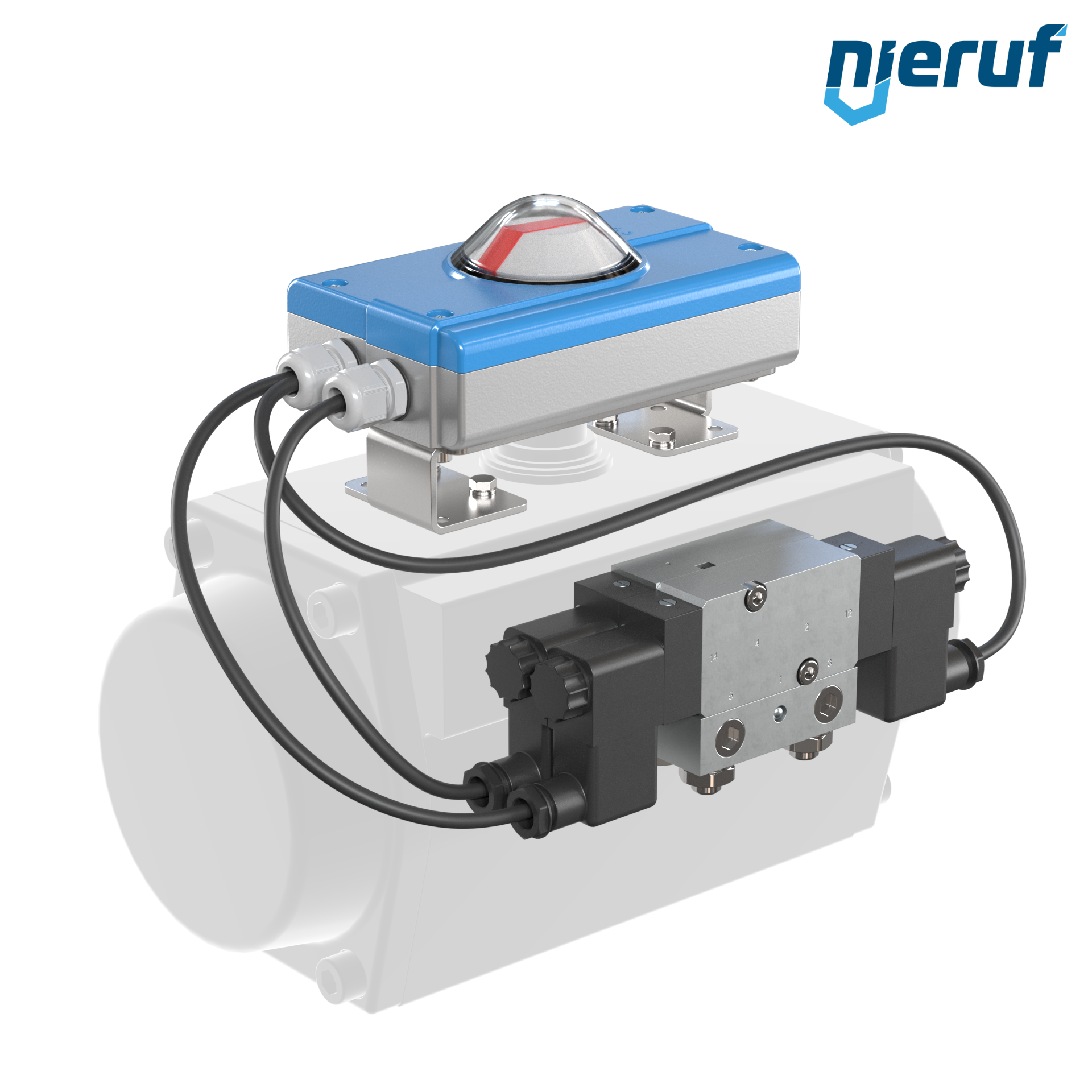 Régulateur de position PS01 pour actionneurs pneumatiques double effet avec fonction de sécurité volumes d'air à partir de 5 l