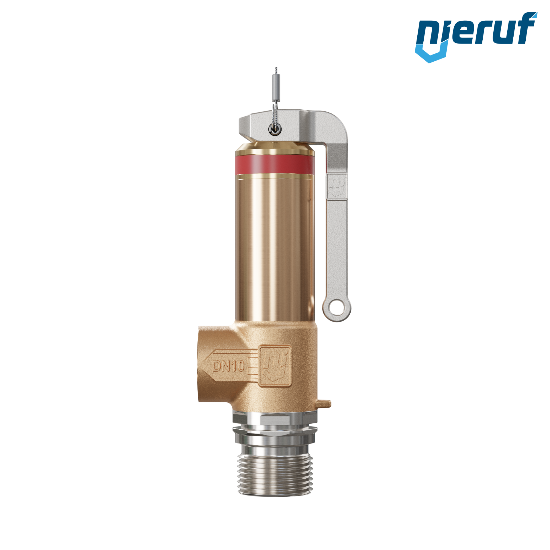 soupape de sûreté cryogénique avec levier DN8 1/2" mâle x 3/8" femelle SV18, accier inoxydable & bronze PTFE