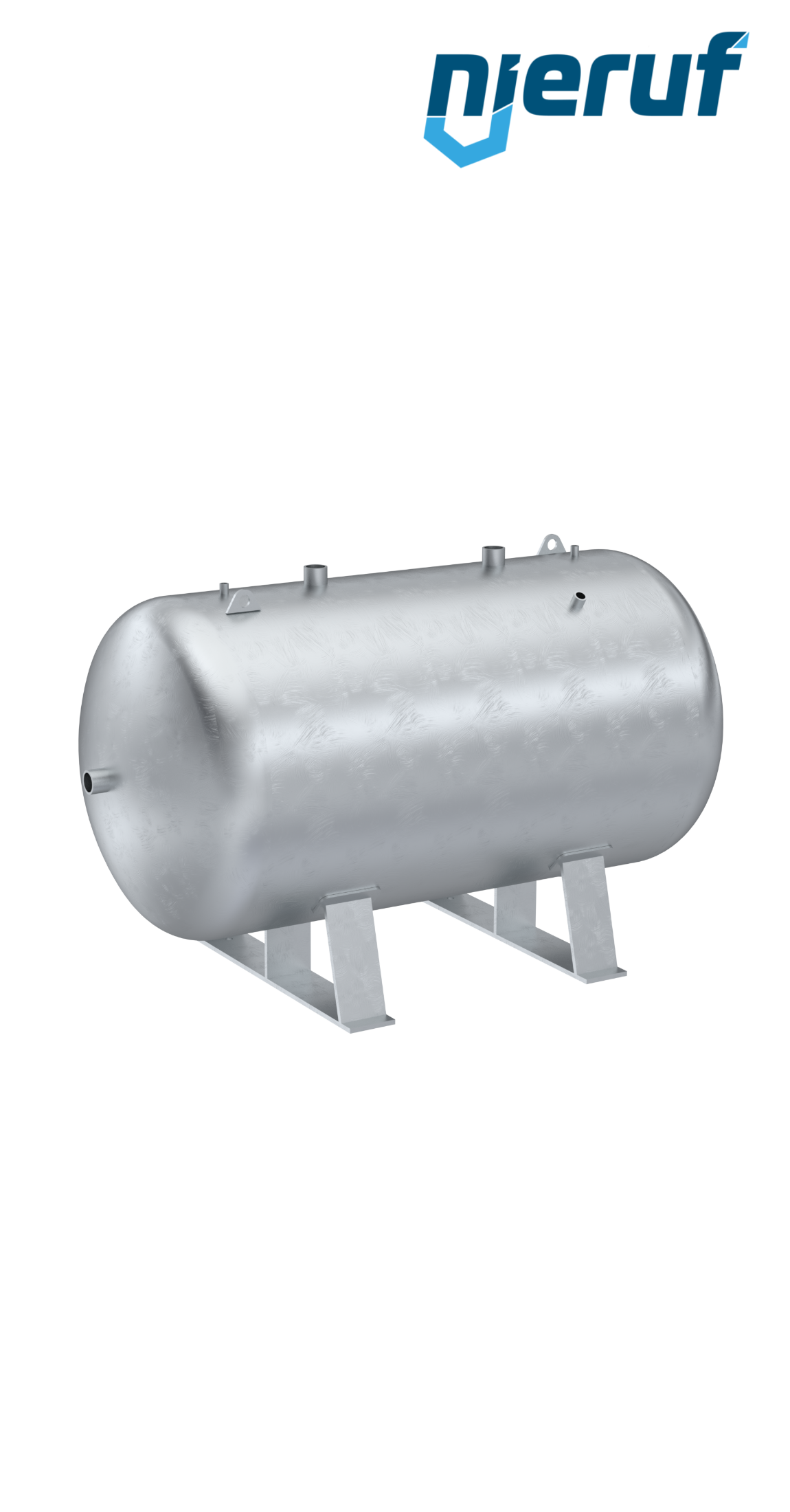 Réservoir sous pression allongé BE01 5000 litres, 0-11 bar, acier galvanisé, diamètre du cadran 1400 mm
