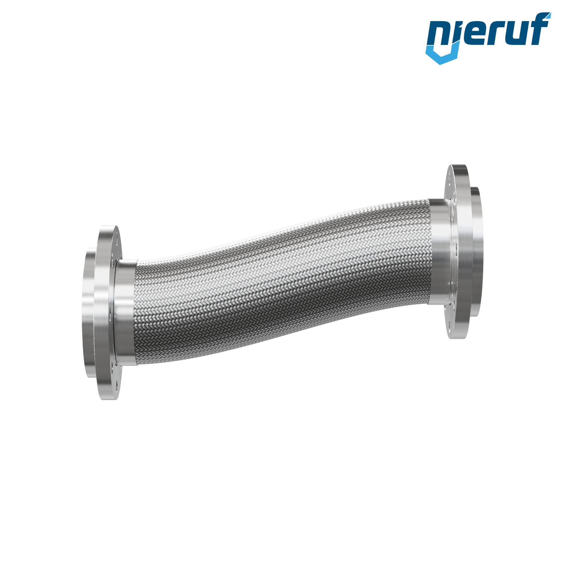 Tuyaux flexible ondulé en acier inoxydable ES01 DN150 - 6" pouce avec tressage simple et bridess rotatives Longueur 1000 mm