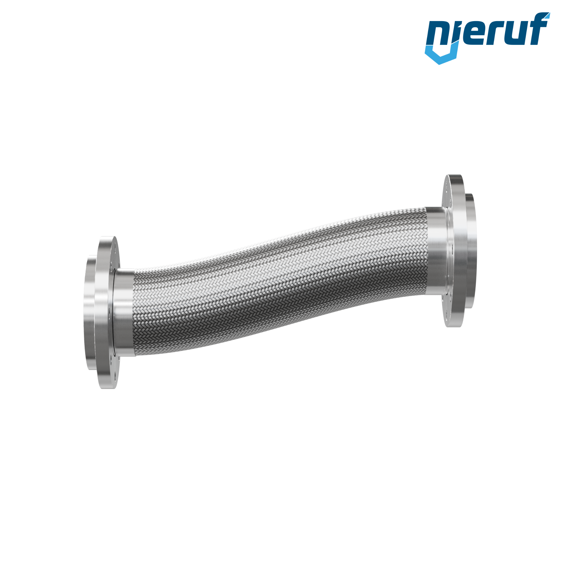 Tuyaux flexible ondulé en acier inoxydable ES01 DN125 - 5" pouce avec tressage simple et bridess rotatives Longueur 1000 mm