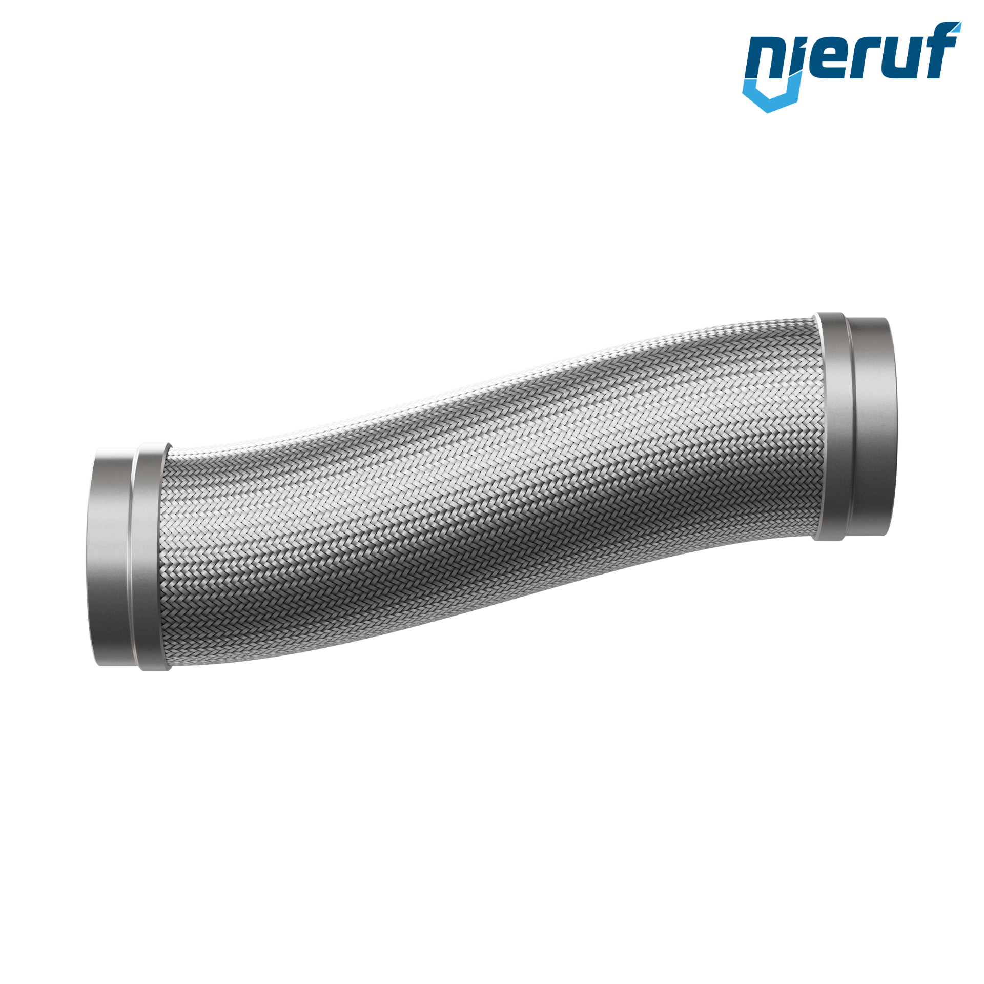 Tuyaux flexible ondulé en acier inoxydable ES01 DN150 - 168.3 mm avec tressage simple et embout à souder Longueur 500 mm