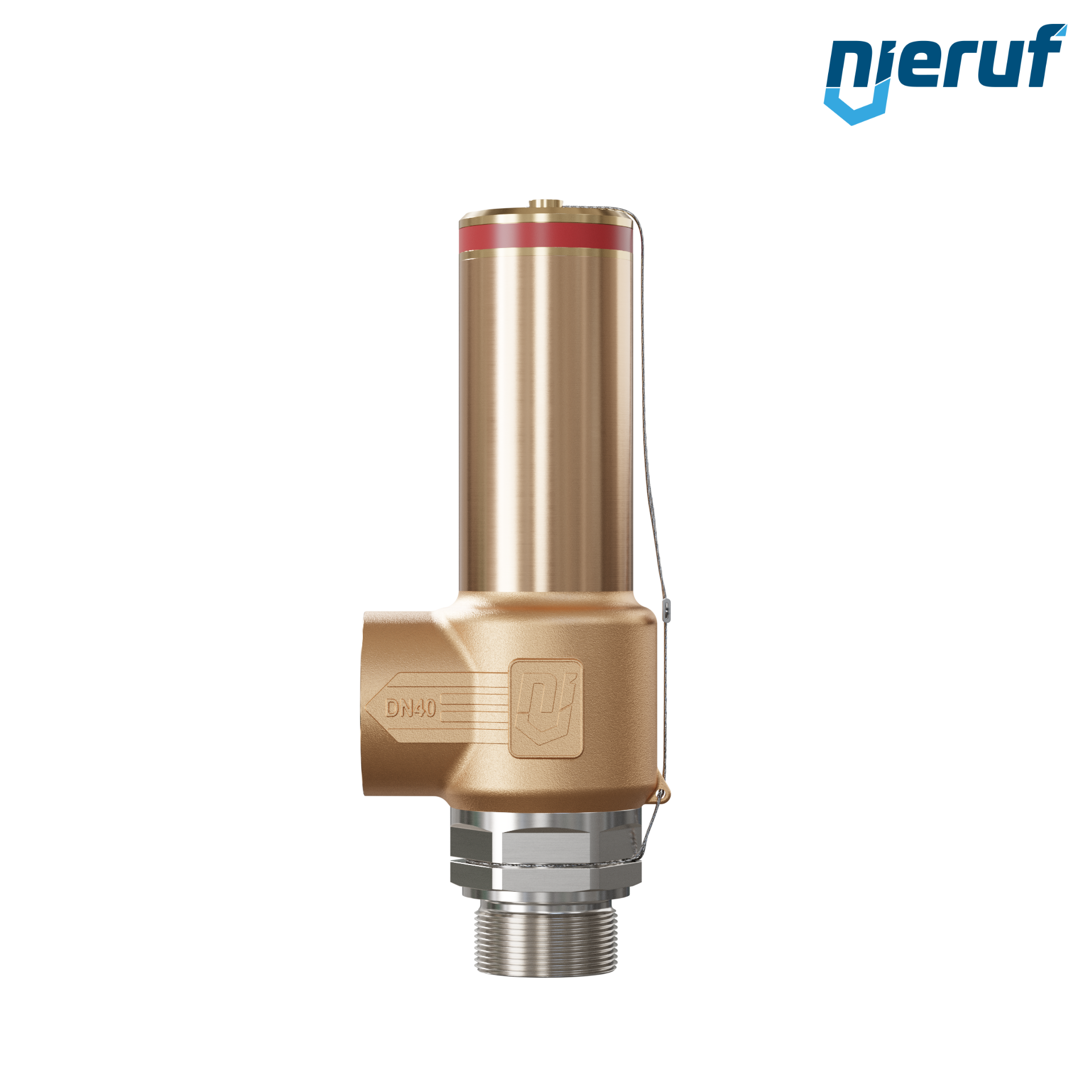 soupape de sûreté cryogénique sans Volet d'échappement DN25 1 1/4" mâle x 1 1/2" femelle SV18, accier inoxydable & bronze PTFE